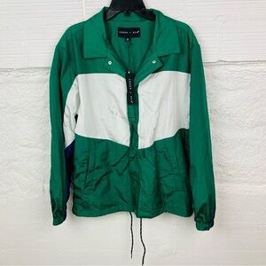 NWT EDGAR + ASH green windbreaker retro jacket size medium